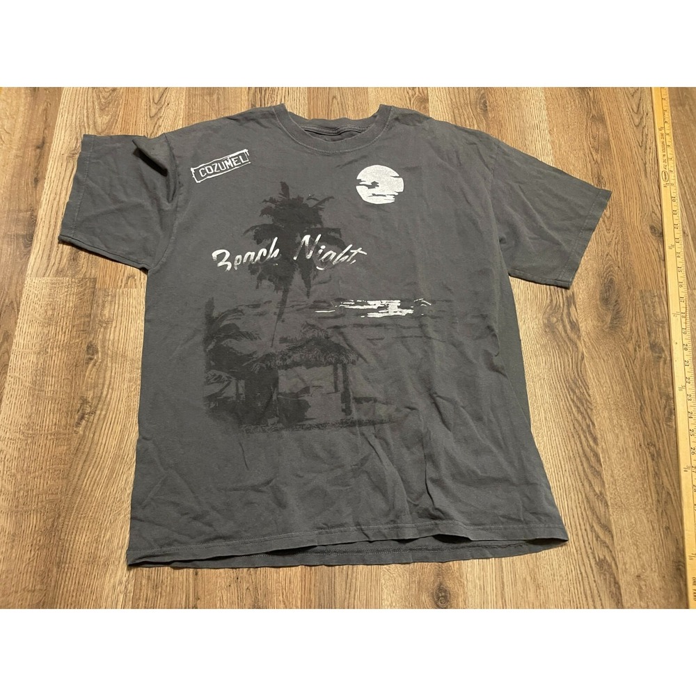 B&R Shirt, Men's Size XL, Grey White, "Beach Night" COZUMEL
